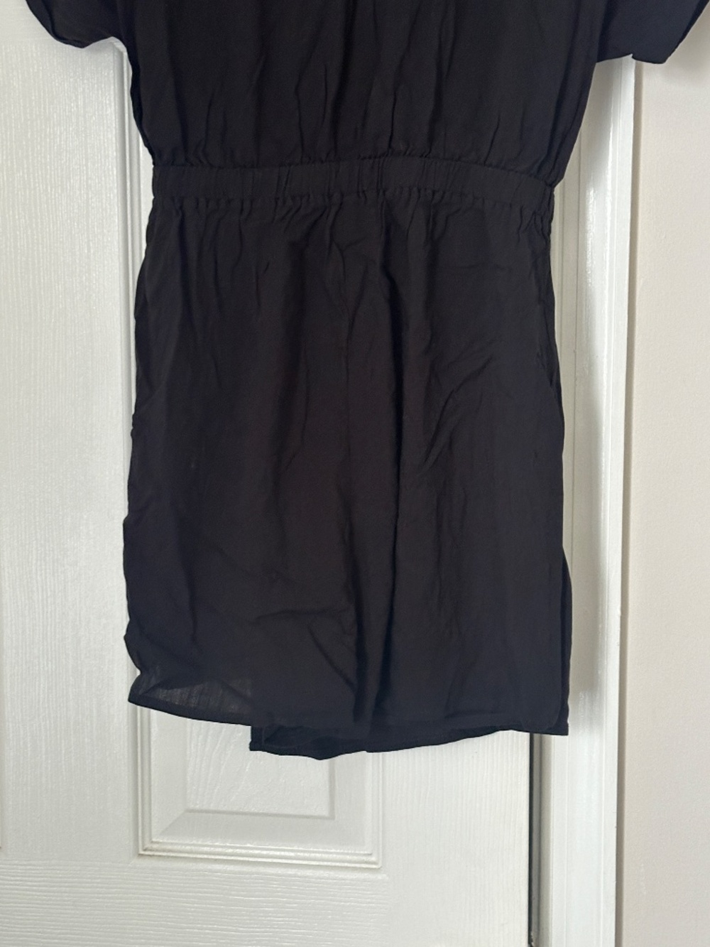 Brand New Halara Short Sleeve Wrap Romper Black Size Small Viscose Summer - Picture 6 of 10